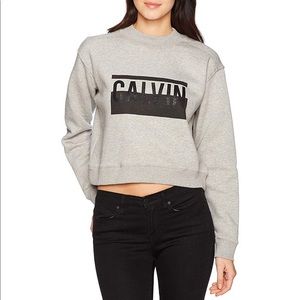 Calvin Klein Mock Neck Cropped Sweatshirt